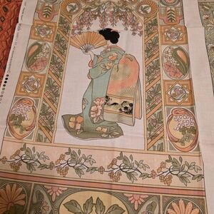 Elegant Japanese Geisha Fabric Panel